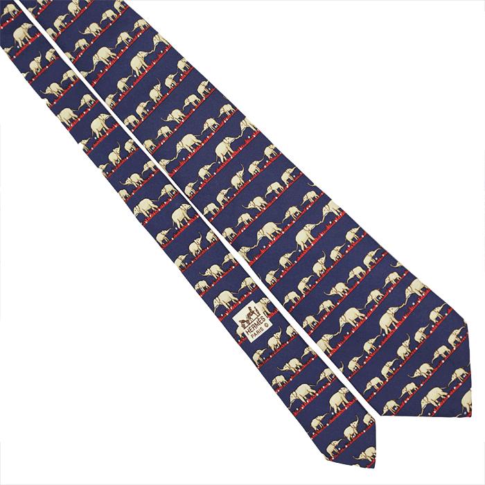 Hermes Men's Silk Tie Elephants Pattern 7621 | Necktie Cravate