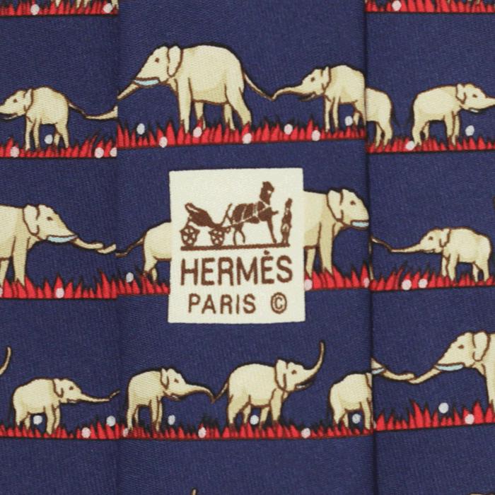 Hermes Men's Silk Tie Elephants Pattern 7621 | Necktie Cravate