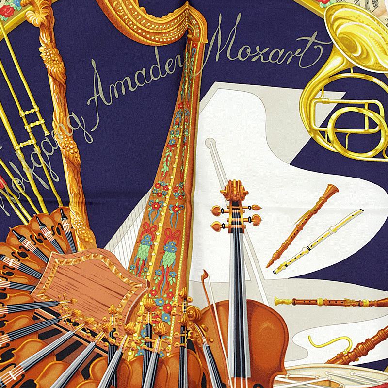 Hermes Scarf "Mozart" by Julia Abadie 90cm Silk | Carre Foulard