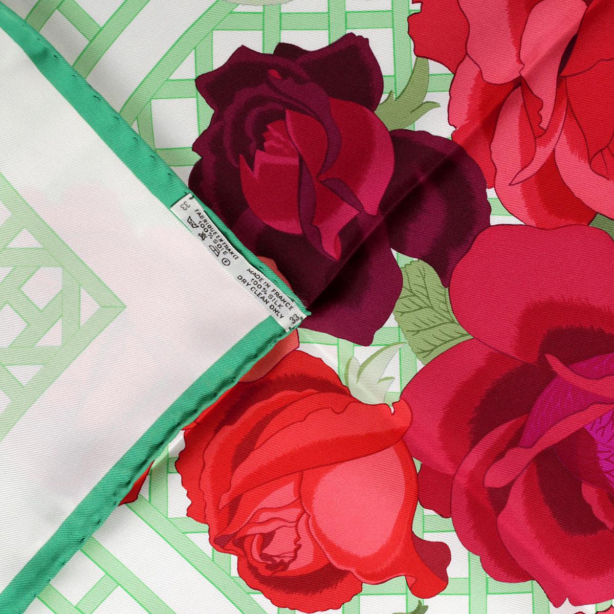 Hermes Scarf "Roseraie" by Christiane Vauzelles 90cm Silk | Carre Foulard