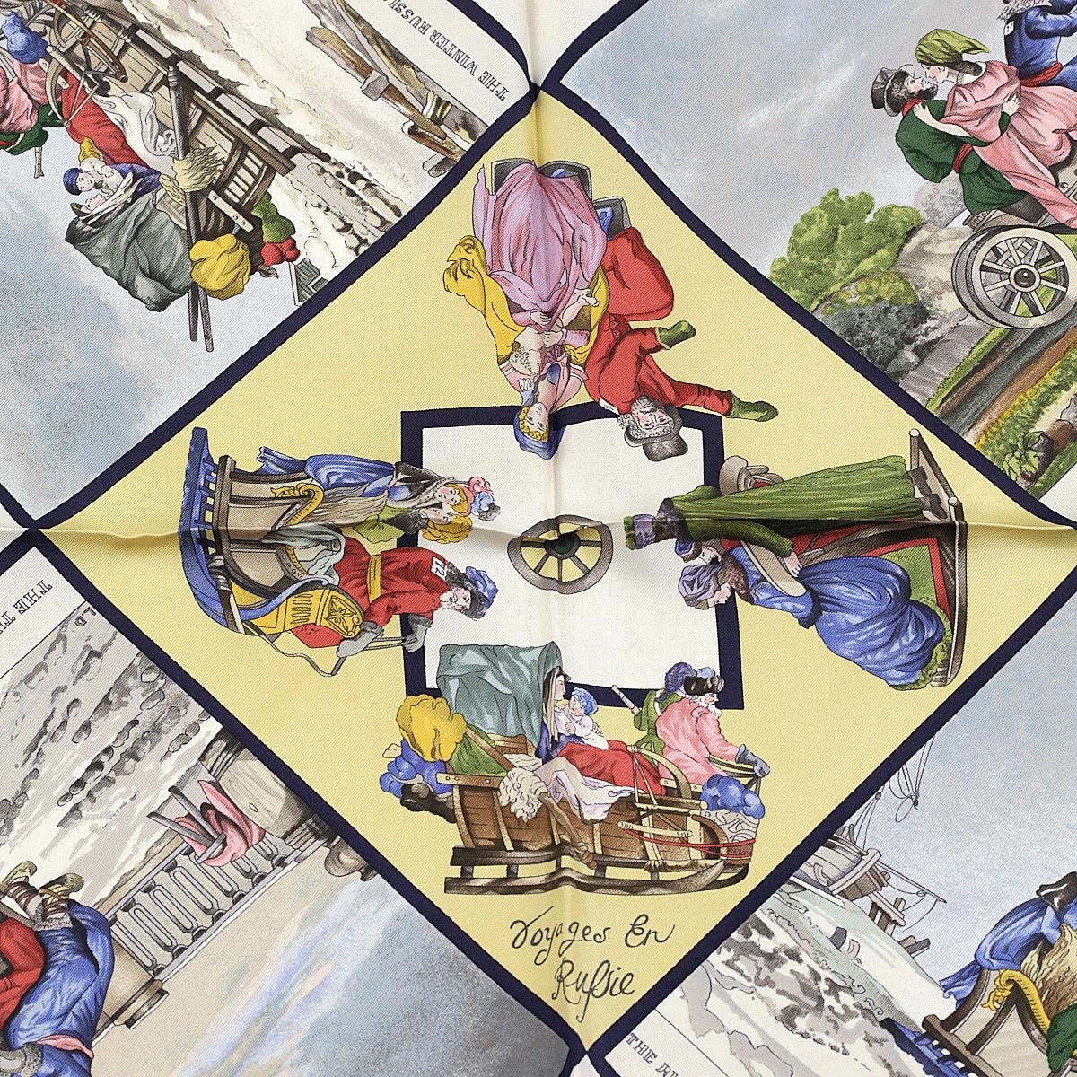 Hermes Scarf "Voyages en Russie" by Loic Dubigeon 90cm Silk | Carre Foulard
