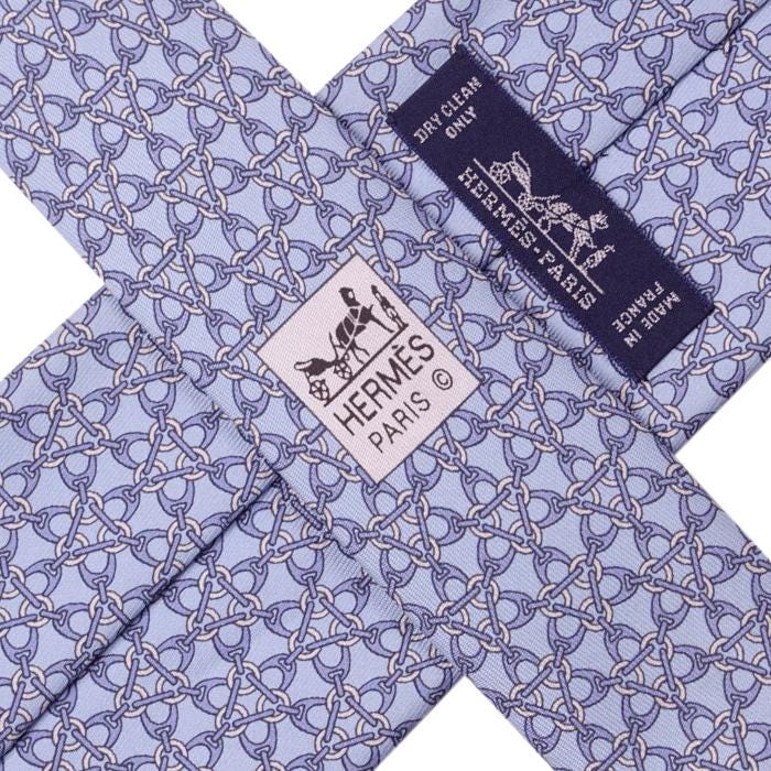 Hermes Men's Silk Tie Equestrian Geometric Pattern 605742 | Necktie Cravate