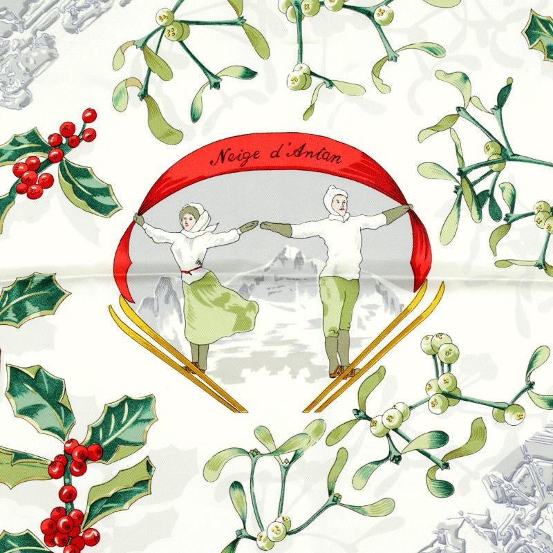 Hermes Scarf "Neige d'Antan" by Caty Latham 90cm Silk | Carre Foulard
