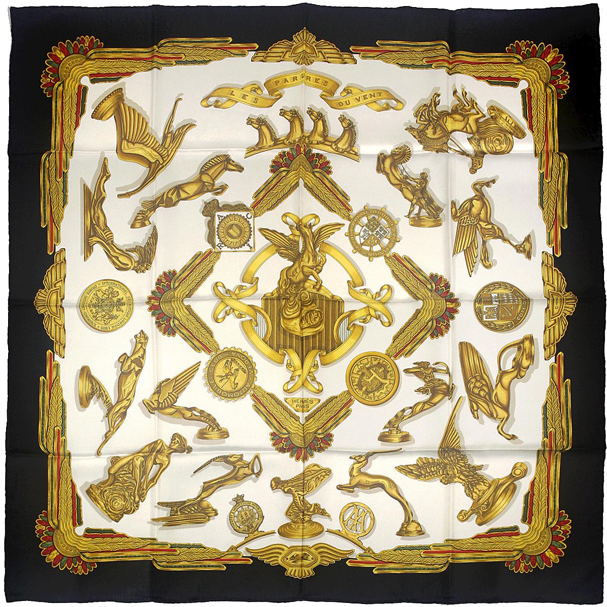 Hermes Scarf "Les Parures du Vent" by Joachim Metz Vintage 90cm Silk | Carre Foulard