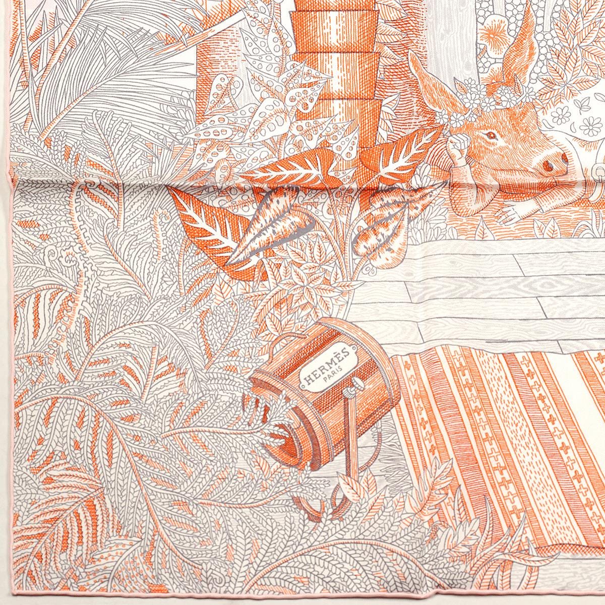 Hermes Scarf "Acte III, Scene I, La Clairiere" by Édouard Baribeaud 90cm Silk