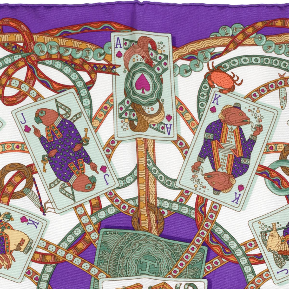 Hermes Scarf 45cm "Dame de Coeur" by Pierre Marie Silk Gavroche