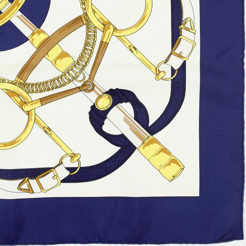 Hermes Scarf "Eperon d'Or" by Henri d'Origny 90cm Silk