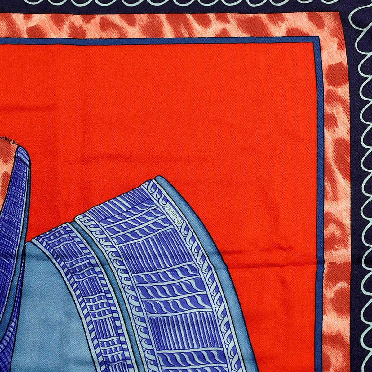 Hermes Cashmere Shawl 140cm "Selle d'Officier en Grande Tenue" by Wlodek Kaminski | Scarf Carre Foulard