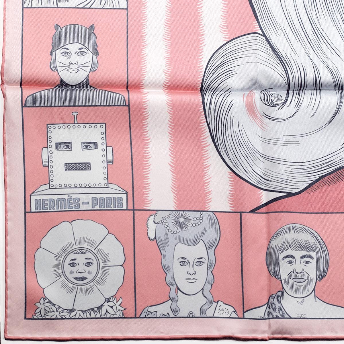 Hermes Scarf "Dress Code" by Daniel Clowes 90cm Silk Double Face Carre