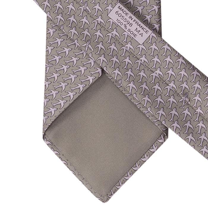 Hermes Men's Silk Tie Birds Pattern 605598 | Necktie Cravate