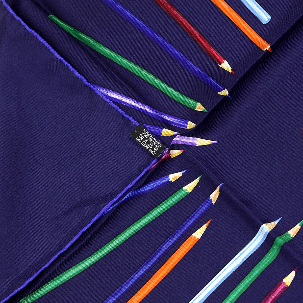 Hermes Scarf "A Vos Crayons" by Leigh P. Cook 90cm Silk | Carre
