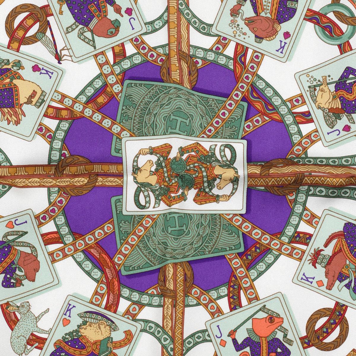 Hermes Scarf 45cm "Dame de Coeur" by Pierre Marie Silk Gavroche