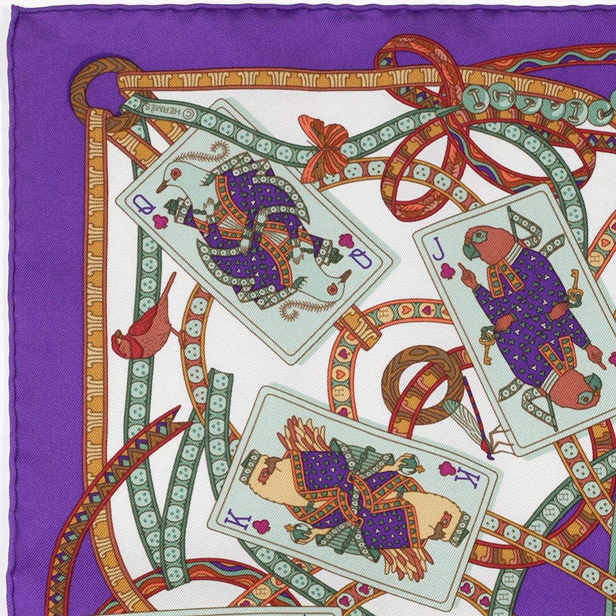 Hermes Scarf 45cm "Dame de Coeur" by Pierre Marie Silk Gavroche