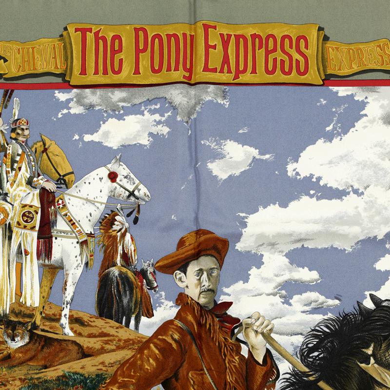 Hermes Scarf "Pony Express" by Kermit Oliver 90cm Silk | Carre Foulard