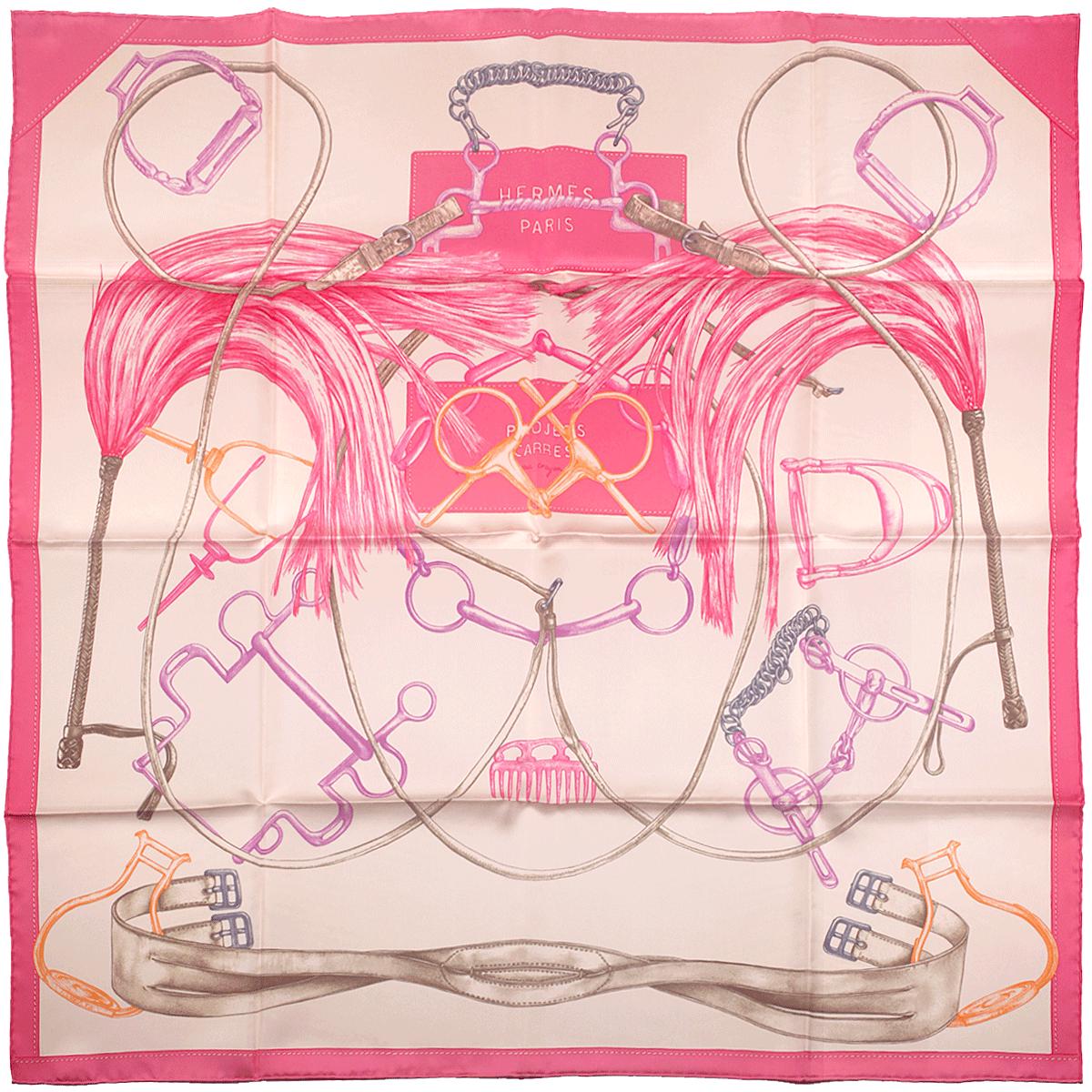 Hermes Scarf "Projets Carres au Crayon" by Henri d'Origny 90cm Silk | Carre Foulard NIB