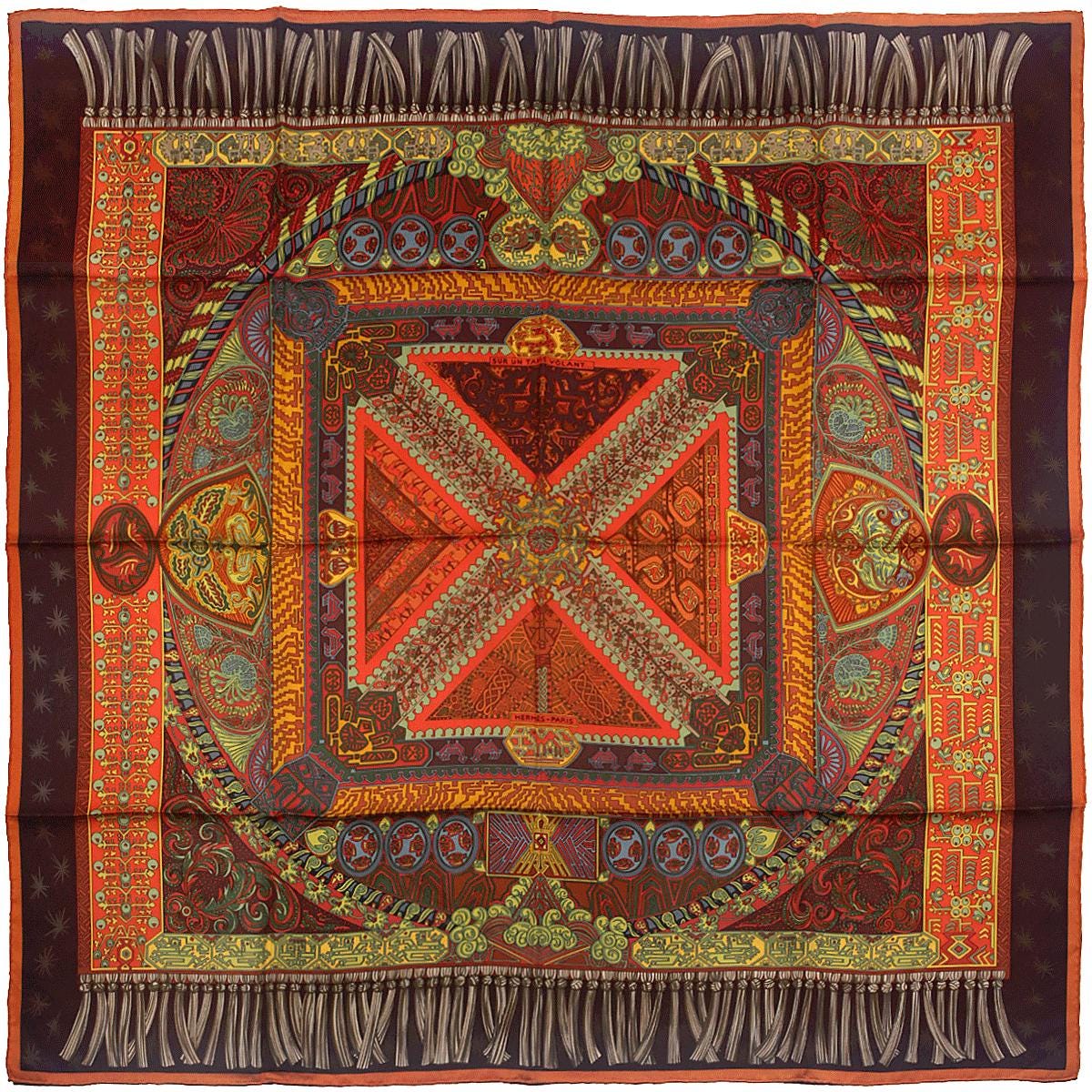 Hermes Scarf "Sur Un Tapis Volant" by Annie Faivre 90cm Silk | Carre Foulard