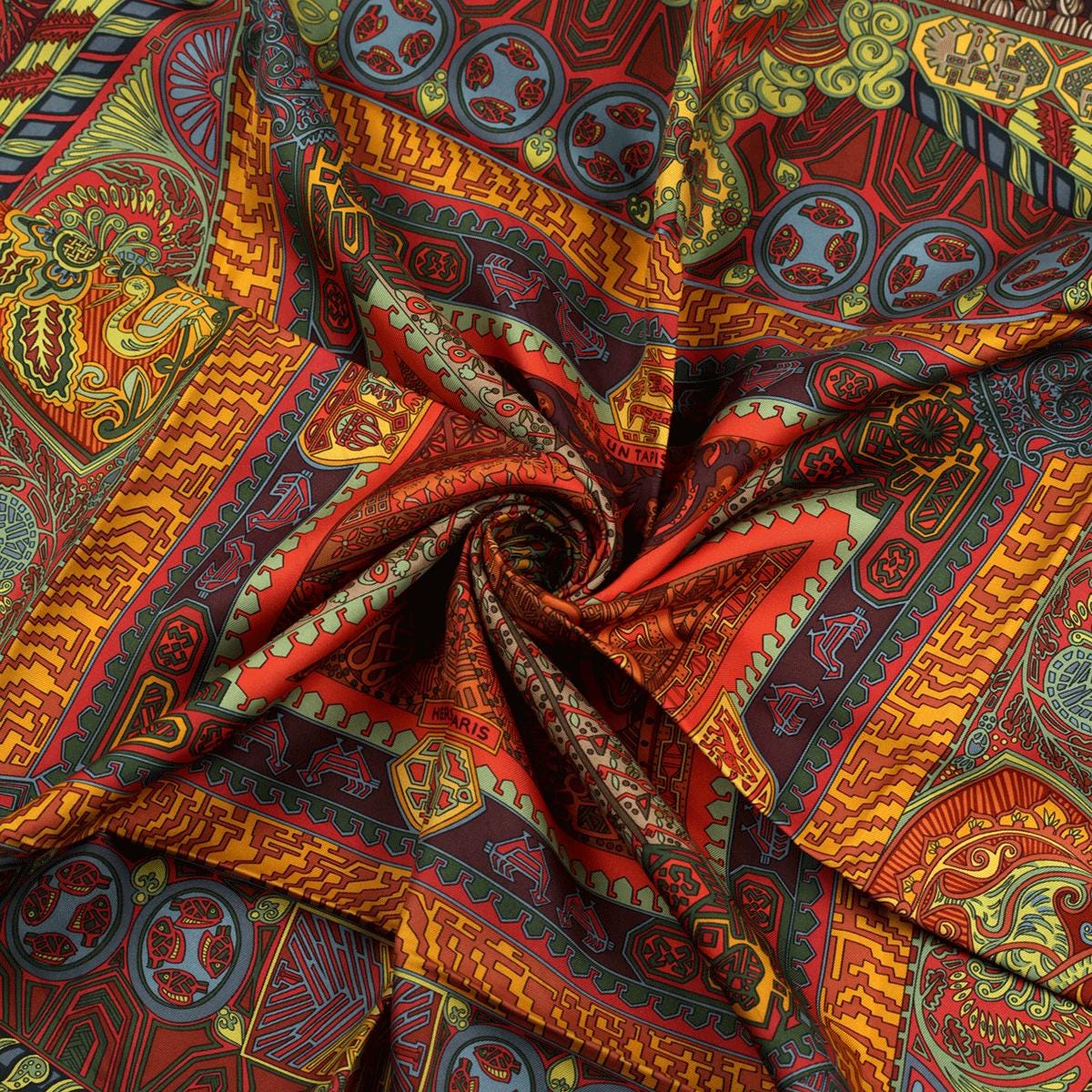 Hermes Scarf "Sur Un Tapis Volant" by Annie Faivre 90cm Silk | Carre Foulard