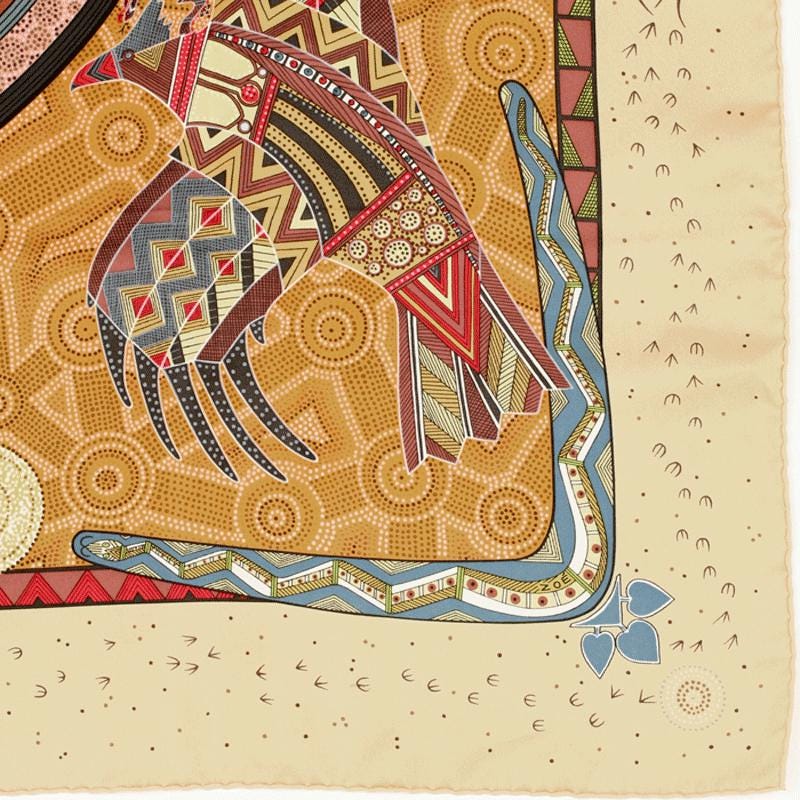 Hermes Scarf "Reve d'Australie" by Zoe Pauwels 90cm Silk