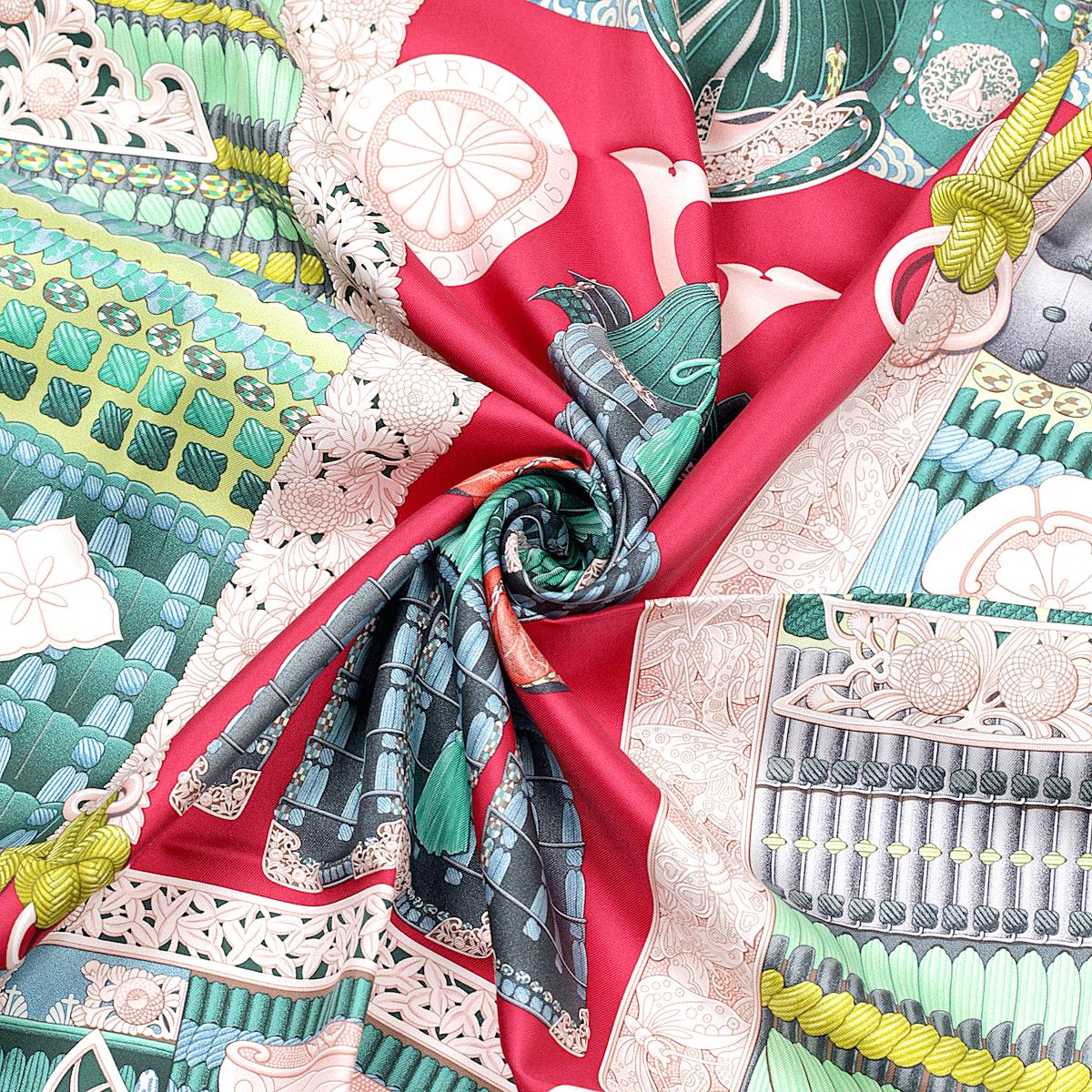 Hermes Scarf "Parures de Samourais" by Aline Honore 90cm Silk | Foulard Carre