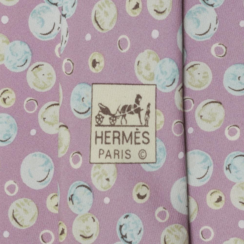 Hermes Men's Silk Tie Bubbles Pattern 7967 | Necktie Cravate