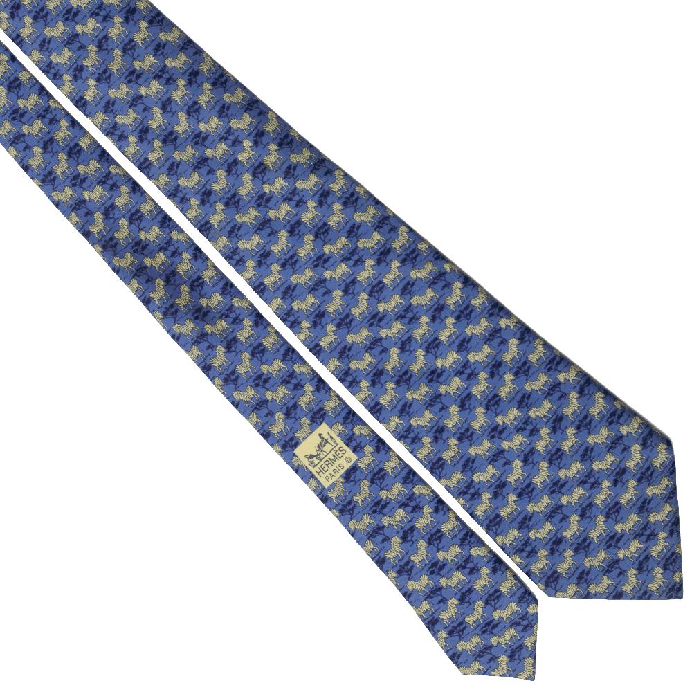 Hermes Men's Silk Tie Zebras Pattern 7110 | Necktie Cravate