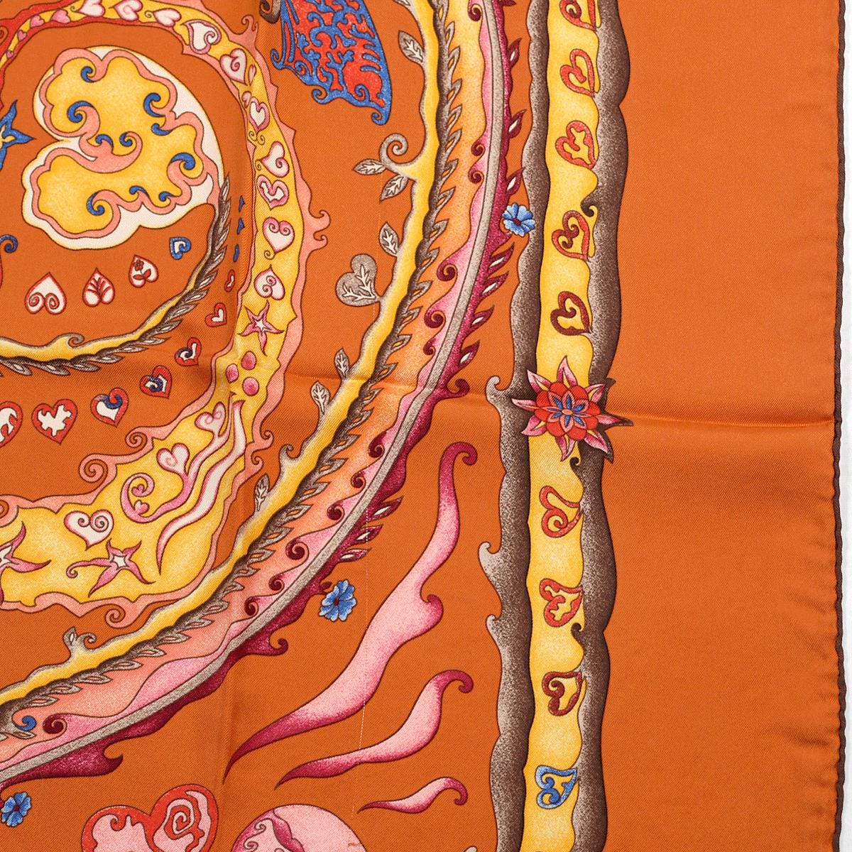 Hermes Scarf "De Tout Coeur" by Zoe Pauwels 90cm Silk | Carre Foulard