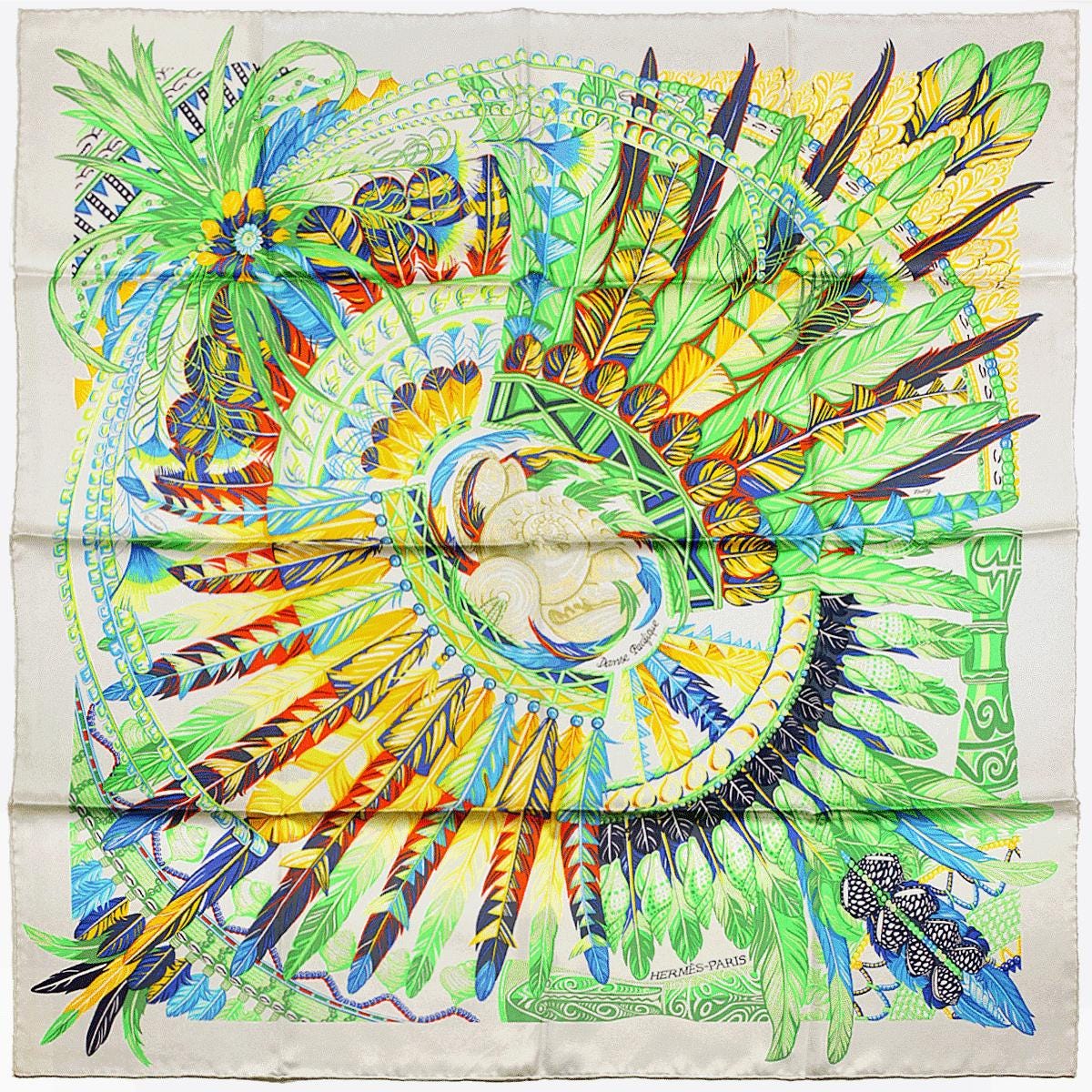 Hermes Scarf "Danse Pacifique" by Laurence Bourthoumieux 90cm Silk