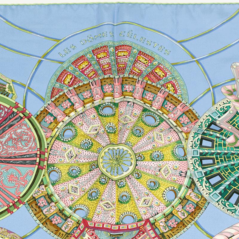 Hermes Scarf "Domes Celestes" by Annie Faivre 90cm Silk | Foulard Carre