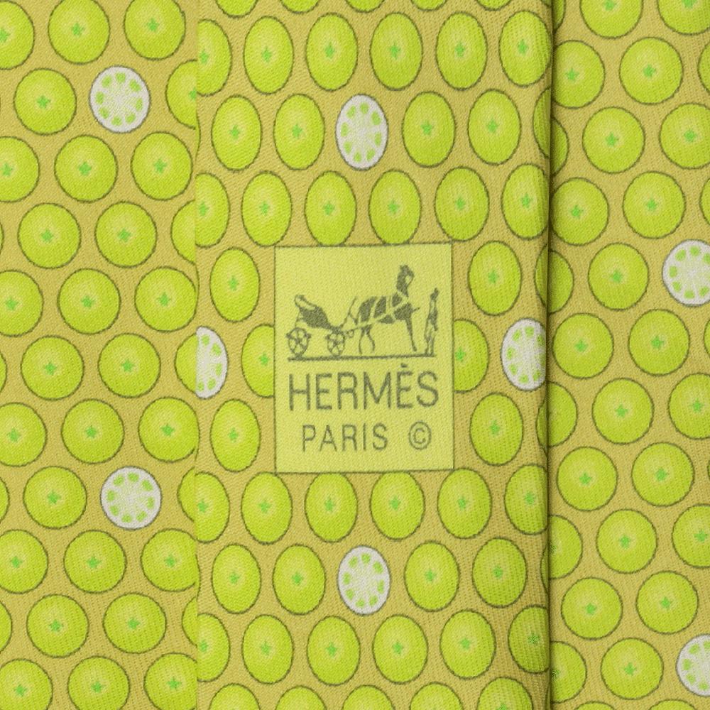 Hermes Men's Silk Tie Whimsical Citrus Pattern 5300 | Necktie Cravate