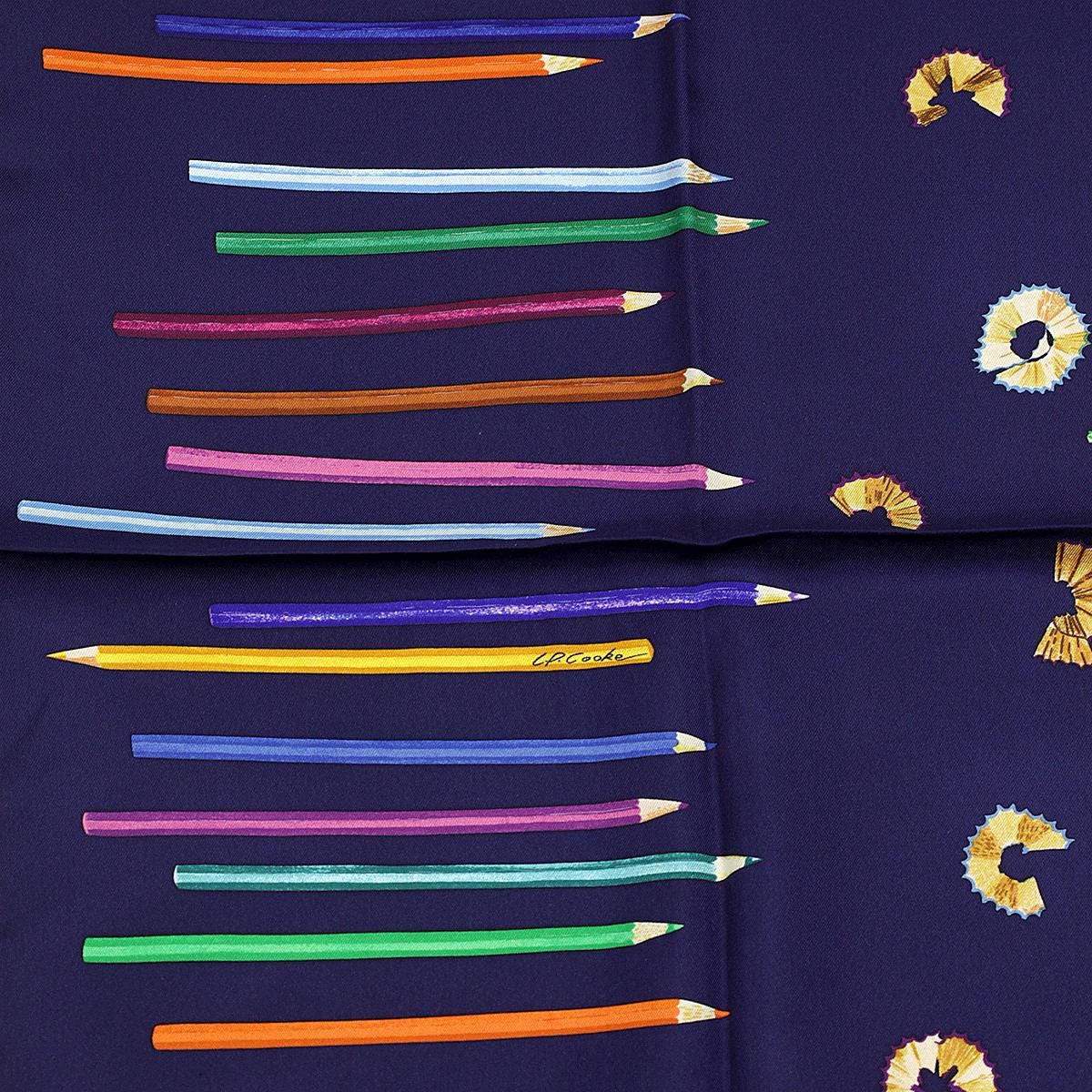Hermes Scarf "A Vos Crayons" by Leigh P. Cook 90cm Silk | Carre