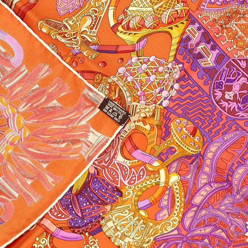 Hermes Scarf "Au Fil du Carre" by Annie Faivre 90cm Silk | Carre Foulard