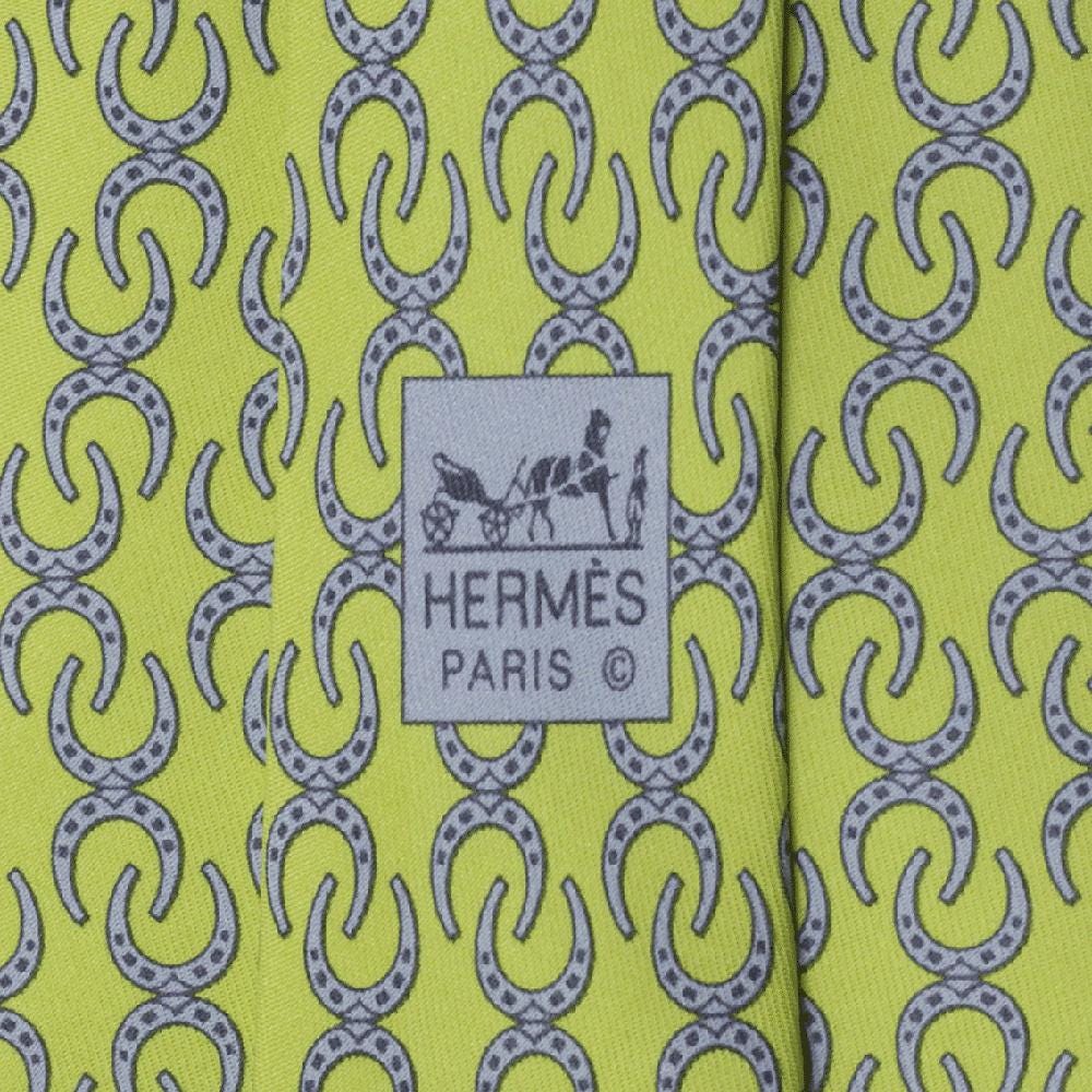 Hermes Men's Silk Tie Horseshoe Pattern 5404 | Necktie Cravate