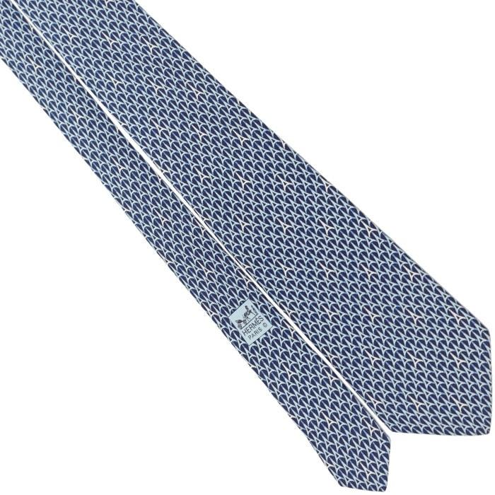 Hermes Men's Silk Tie Geometric Eiffel Tower Pattern 5265 | Necktie Cravate