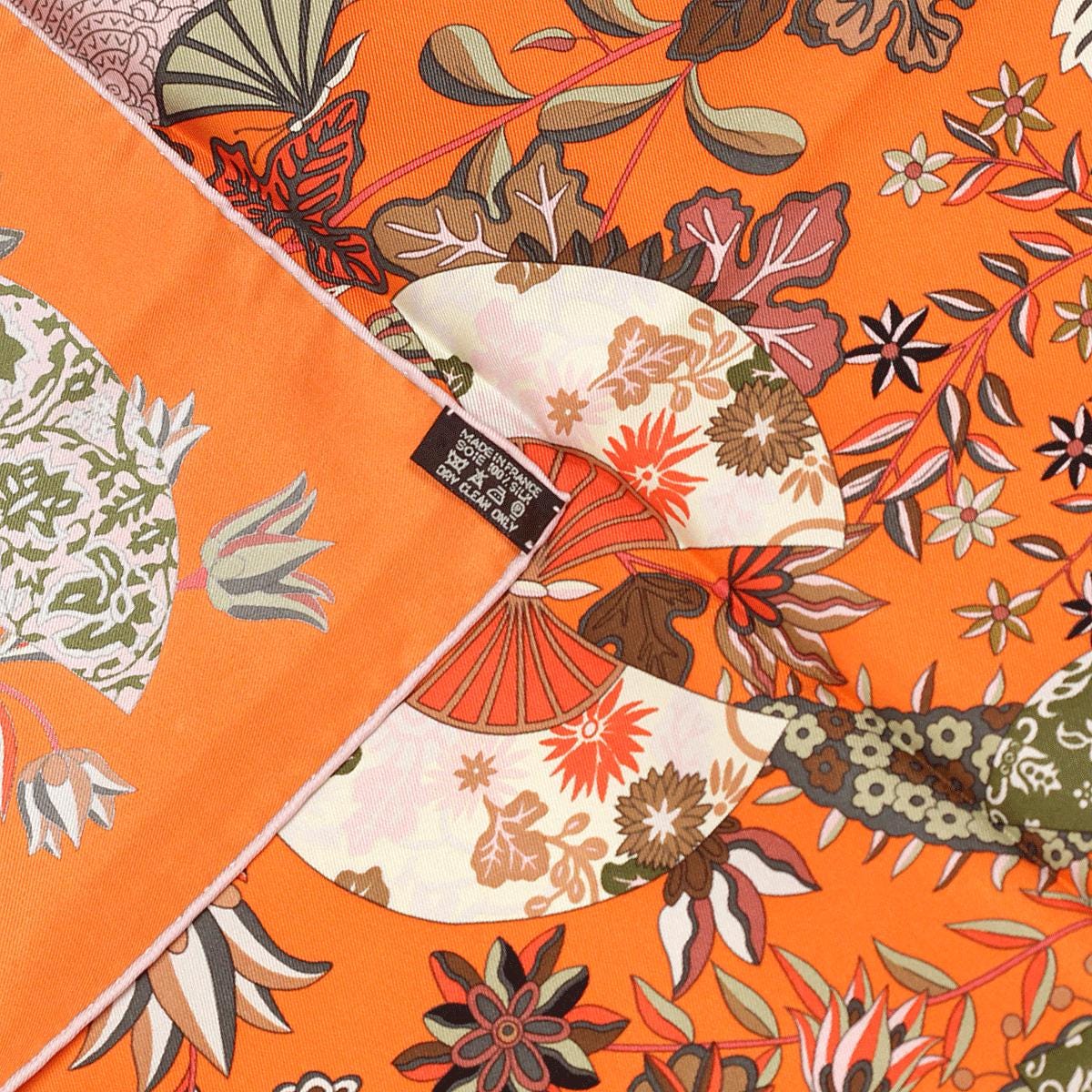 Hermes Scarf "Fleurs et Papillons de Tissus" by Christine Henry 90cm Silk | Foulard Carre