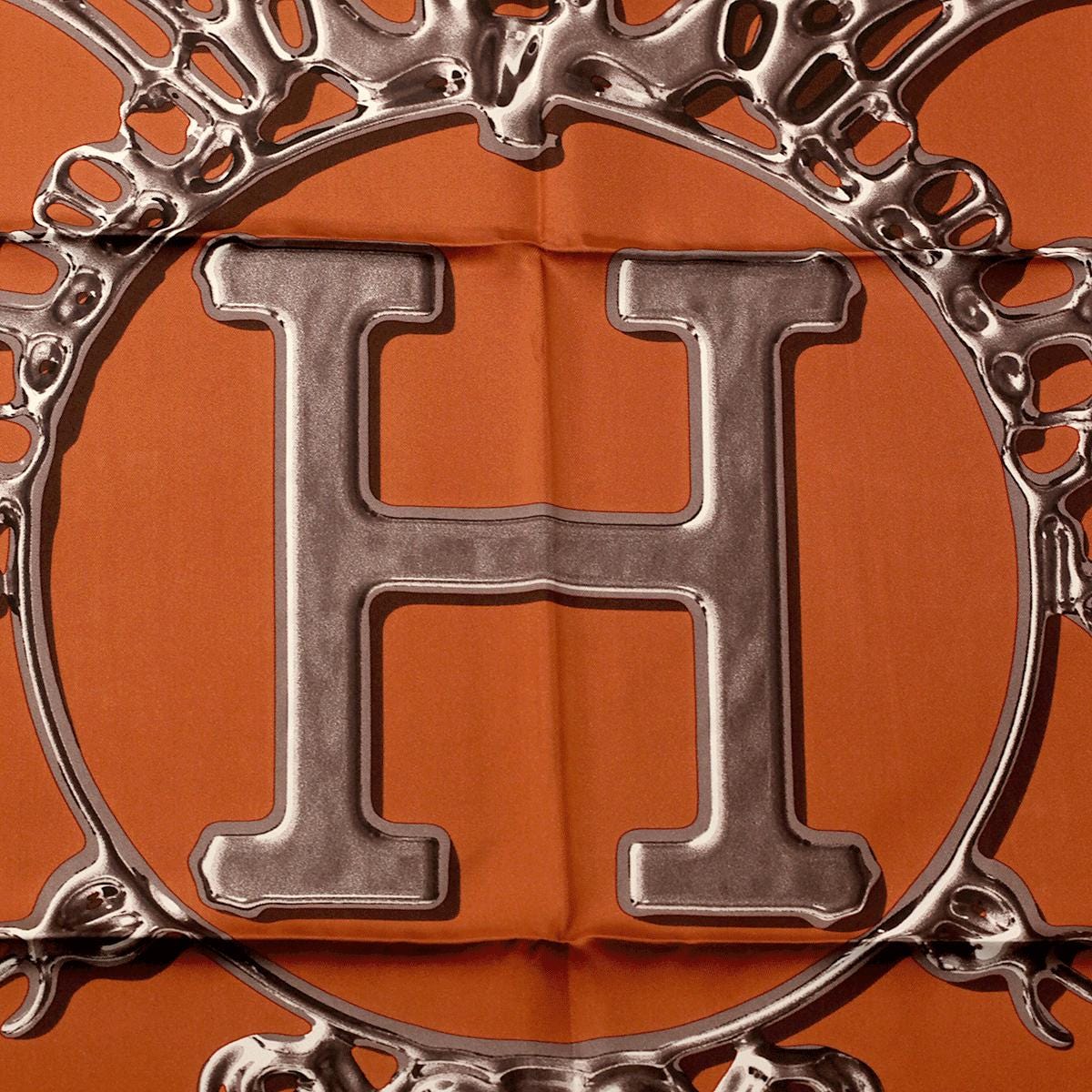 Hermes Scarf "Vif Argent" by Dimitri Rybaltchenko 90cm Silk