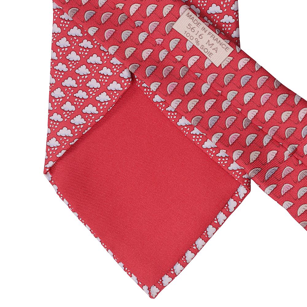 Hermes Men's Silk Tie Twillby Umbrellas Clouds Pattern 5616 | Necktie Cravate