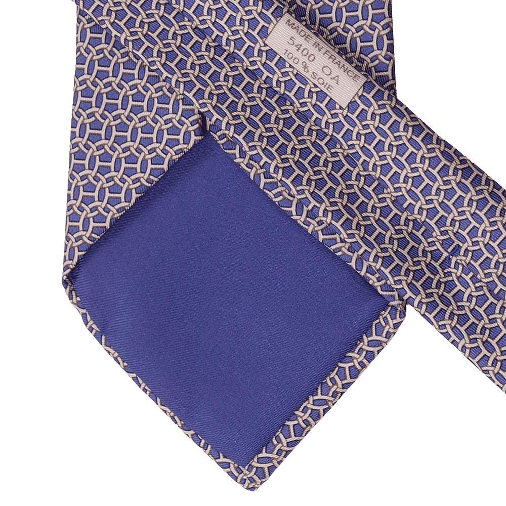 Hermes Men's Silk Tie H Geometric Pattern 5400 | Necktie Cravate