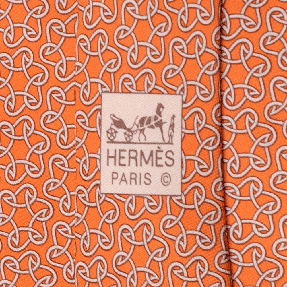 Hermes Men's Silk Tie Geometric Pattern 5367 | Necktie Cravate