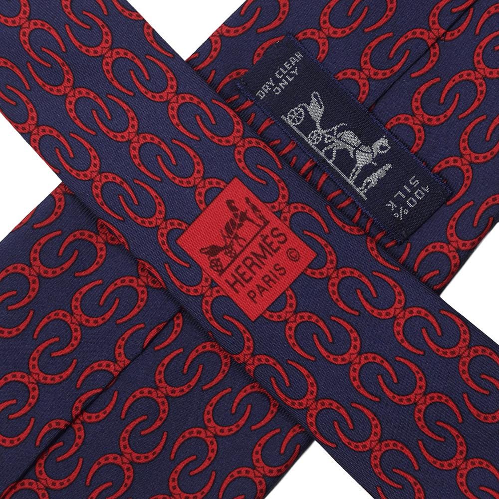 Hermes Men's Silk Tie Horseshoe Pattern 5404 | Necktie Cravate