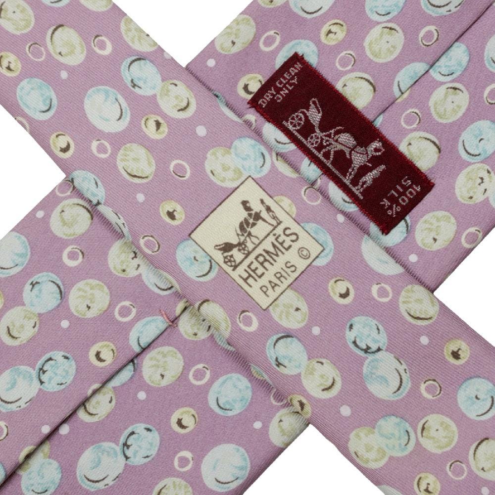 Hermes Men's Silk Tie Bubbles Pattern 7967 | Necktie Cravate