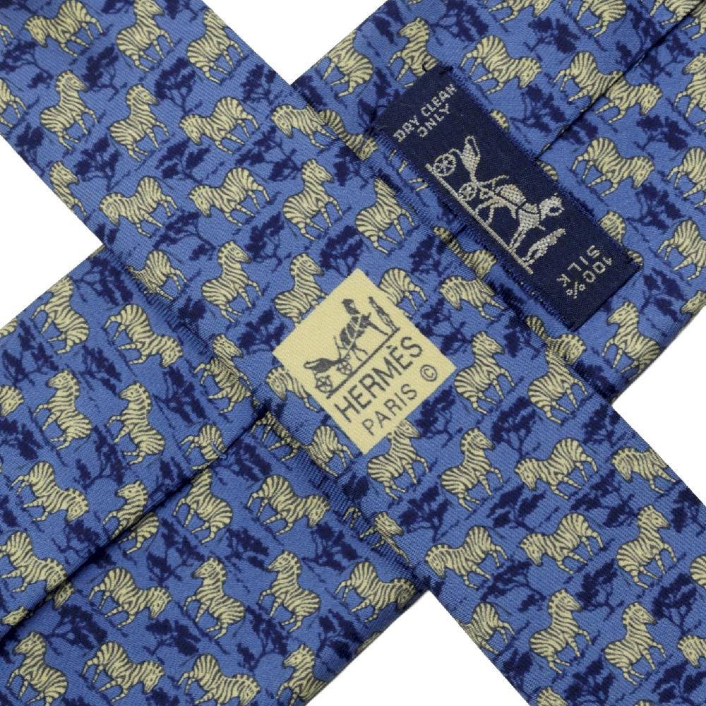 Hermes Men's Silk Tie Zebras Pattern 7110 | Necktie Cravate