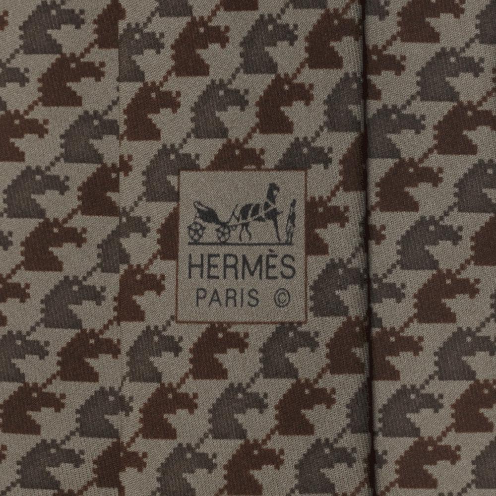 Hermes Men's Silk Tie Whimsical Pixelated Unicorns Pattern 5344 | Necktie Cravate