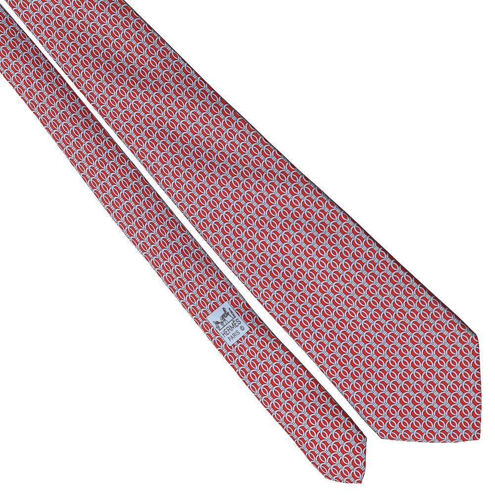 Hermes Men's Silk Tie Geometric Pattern 5586 | Necktie Cravate