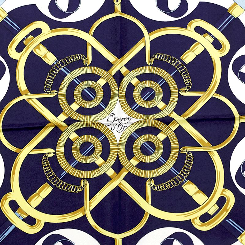 Hermes Scarf "Eperon d'Or" by Henri d'Origny 90cm Silk