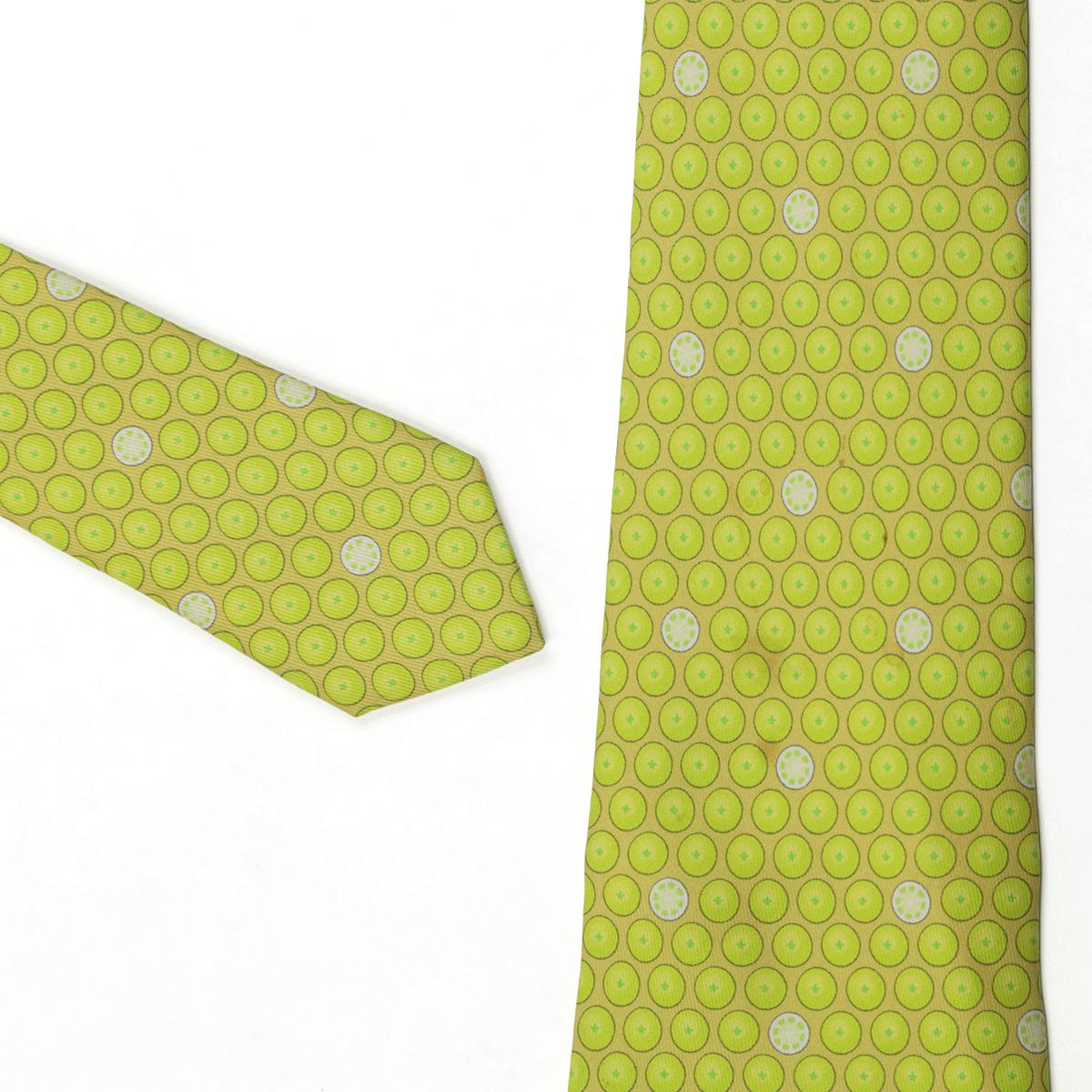Hermes Men's Silk Tie Whimsical Citrus Pattern 5300 | Necktie Cravate