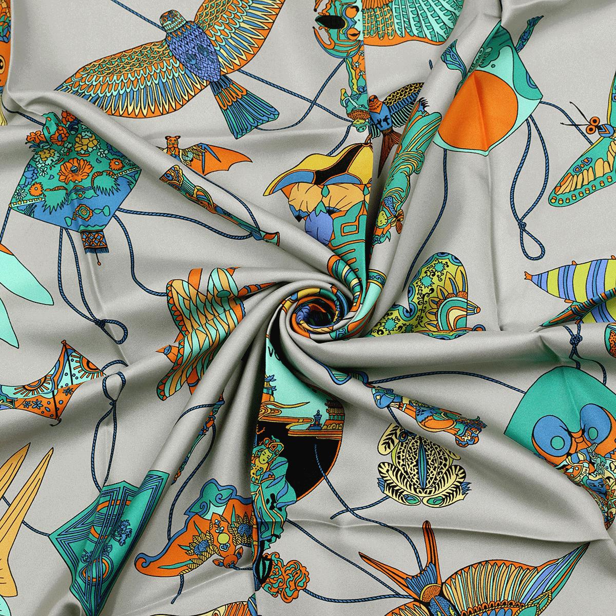 Hermes Scarf "Soies Volantes" by Loic Dubigeon 90cm Silk | Carre Foulard Rare