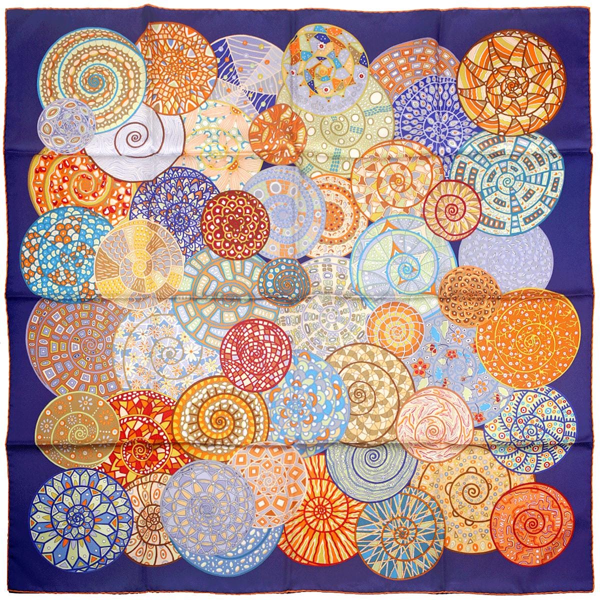 Hermes Scarf "Reves d'Escargots" by Christine Henry 90cm Silk | Carre Foulard