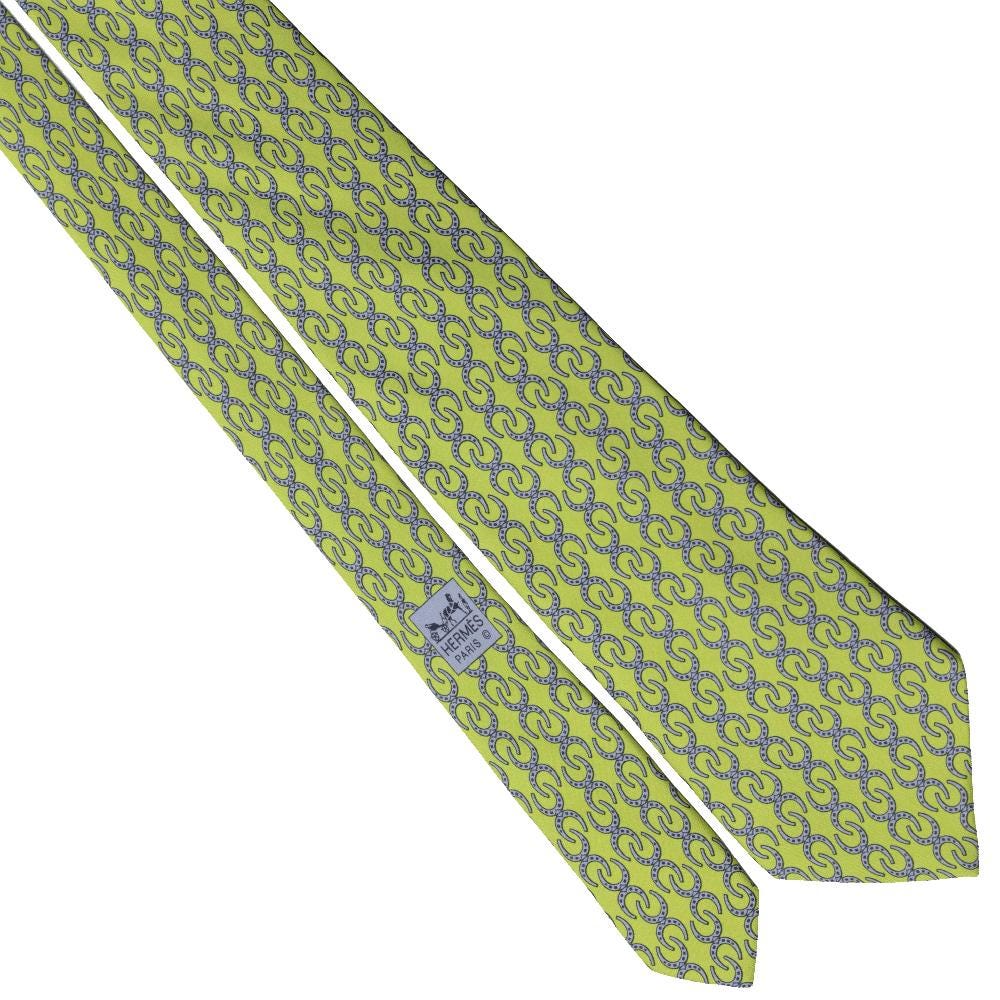 Hermes Men's Silk Tie Horseshoe Pattern 5404 | Necktie Cravate