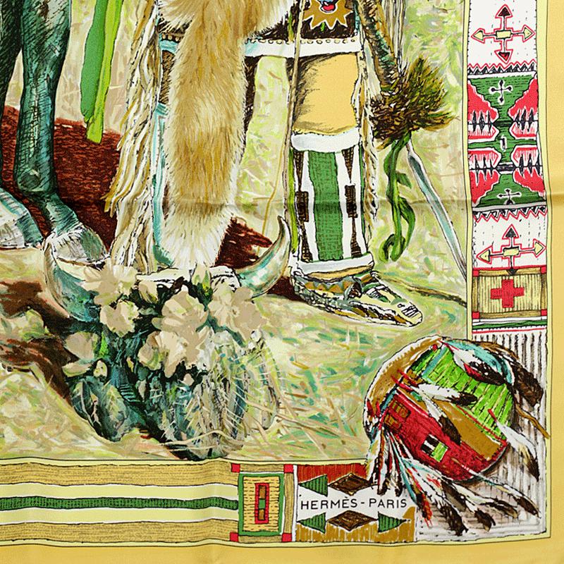 Hermes Scarf "Les Cheyennes" by Kermit Oliver 90cm Silk | Grail