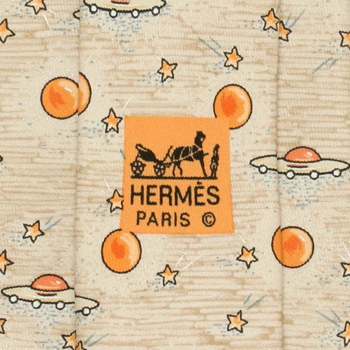 Hermes Men's Silk Tie UFO Pattern 7777 | Necktie Cravate